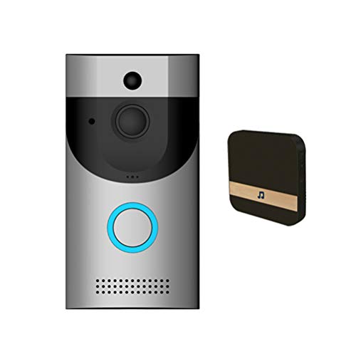 Preisvergleich Produktbild BESPORTBLE WiFi Wireless Video Kamera Türklingel Telefon Türklingel Intercom APP Fernbedienung PIR Erkennung IR Nachtsicht für IOS Android mit Eu-stecker (Silber)