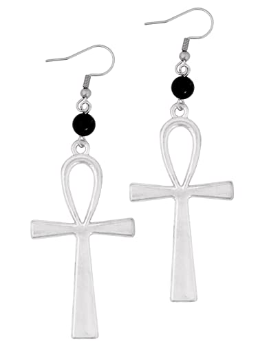 Sacina Gothic Ankh Earrings, Cross Dangle Earrings, Goth Earrings, Halloween Christmas New Year Jewelry Gift for Women, Men