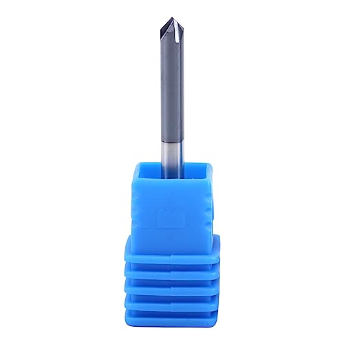 Image of ISB 90 Degree Chamfer End Mill, 1 /8'' Diameter Carbide Chamfering Mill, 4 Flute CNC V Bit for Carving V Groove and Chamfering