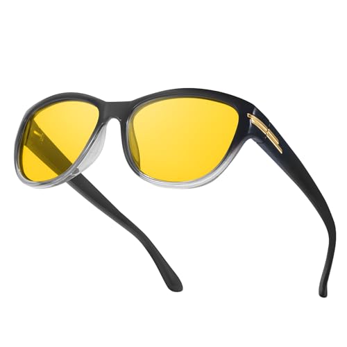 IGnaef Night Driving Glasses for Women Polarized Yellow Night Vision Glasses Anti Glare IF2317