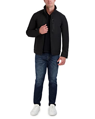 Nautica Men's Windbreaker Softshell Jacket, Water and Wind Resistant, Black, Small