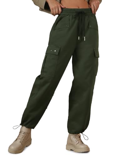 Image of FYLTR Women's Cargo Utility Trouser - 100% Cotton | Adjustable Hem | Drawstring Closure | Utility Pockets | Trousers for Women