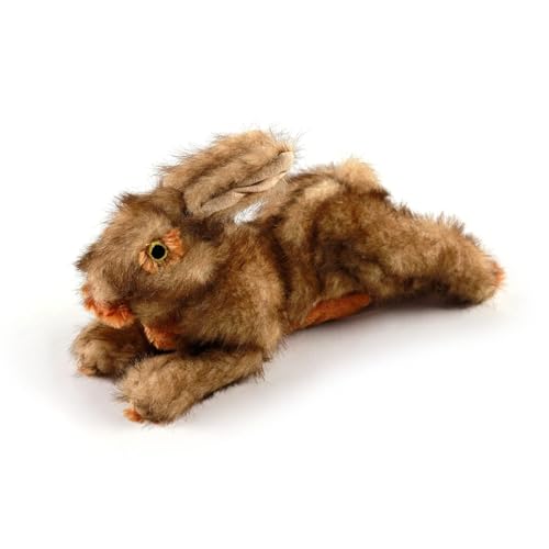 ALL FOR PAWS Classic Rabbit Squeaky Doy Toy Bunny Dog Toy for Small Medium Breed Puppy Fetch Toy with Squeaker Plush Chew Dog Toy Brown Rabbit -Small Size