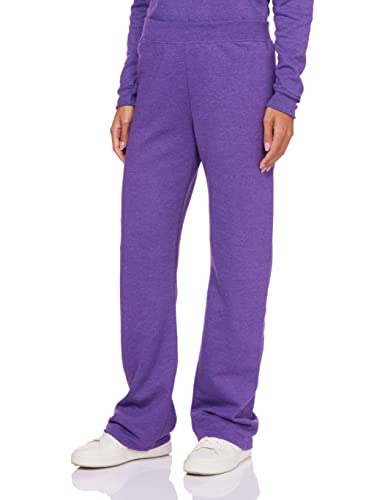 Hanes Women's Ecosmart Open Bottom Leg Sweatpants,Violet Splendor Heather,Large #TOP2