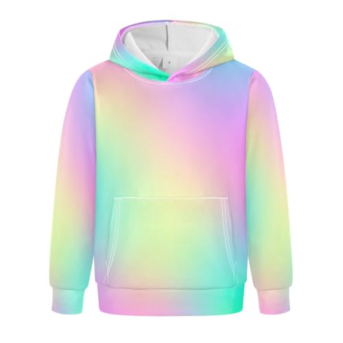 Pastel Rainbow Polka Dot Girls' Fashion Hoodies & Sweatshirts, Football Hoodies for Boys, Boys Pullover Hoodie 4T