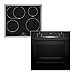 Produktbild Bosch HBD635CS64 Backofen-Set, Einbau-Backofen 60 cm, HBG537BB3, Serie 6, EcoClean, 3D Heißluft, Soft Close, Schwarz & Induktionskochfeld 60 cm, PIF645BB5E Serie 4, PowerBoost, Edelstahlrahmen