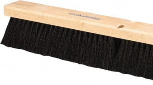 PRO SOURCE 24\" Push Broom Head: Poly Bristles, Threaded Wood Block - Thumbnail 4