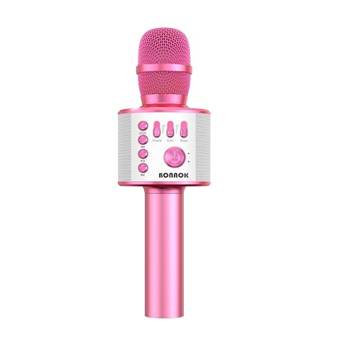 Image of BONAOK Bluetooth Karaoke Microphone, Portable Mic for Adults Kids