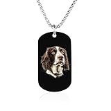 Collar conmemorativo personalizado de perro Springer Spaniel inglés, joyería de metal con colgante de foto para hombres y mujeres