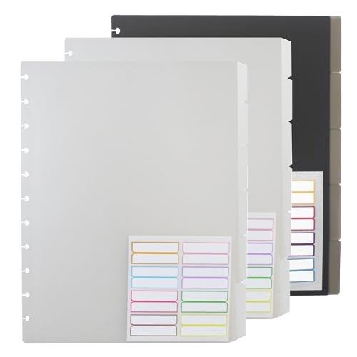 Intercalaires 5 onglets perforations champignon taille lettre pour planificateur journal