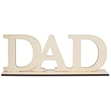 Sophena Wooden DAD Ornaments to Paint DIY Blank Table Sign with Base 3Pack 7 inches, Wood Father's Day Farmhouse Table Centerpiece Decor Tiered Tray Decor Thanksgiving Birthday Gift