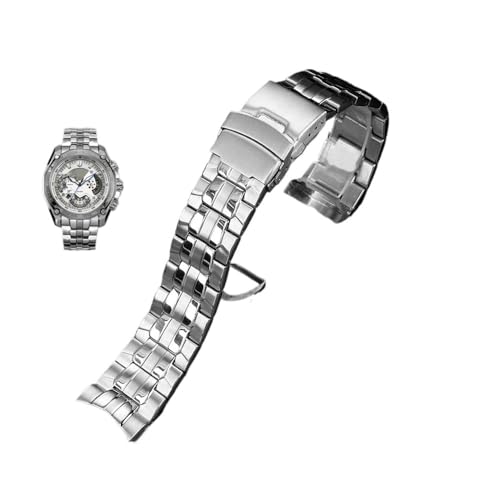 Pulsera de metal macizo de 22mm para Casio EF-550, cadena de eslabones pulidos