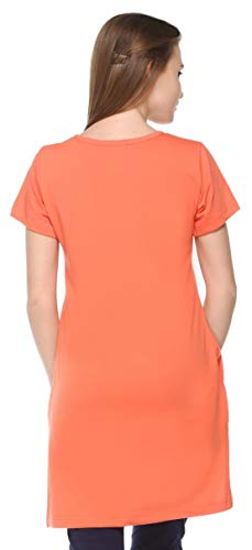 Image of In Love Women's Printed Cotton Plus Size Longline T-Shirt Half Sleeve with Pockets Pack of 2