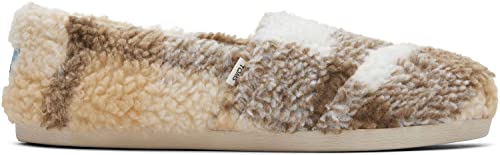 TOMS Womens Alpargata Fuzzy Slip On Flats Casual - Beige - Size 8 B