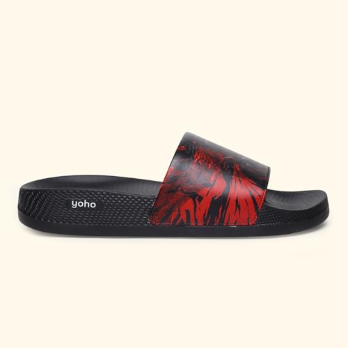Image of YOHO Sliders for Men | Comfortable and Lightweight Slides | WB Cartoon & Comic Characters: Batman,Superman,Tom & Jerry,Rick & Morty,Big Bang Theory, Friends and Scooby Doo for Boys