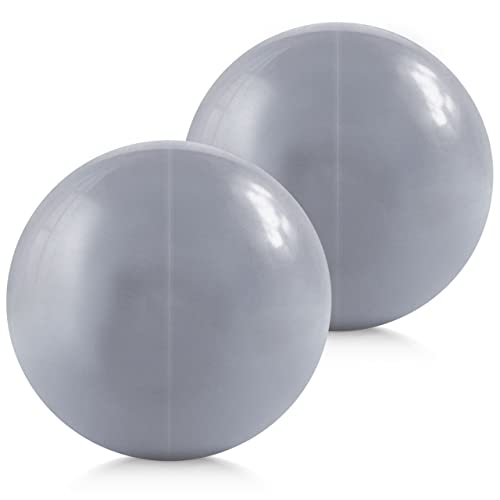 CAPHAUS Soft Weighted Exercise Ball, Weighted Toning Ball, Soft Medicine Balls for Yoga, Pilates, Fitness Exercise& Physical Therapy, 10 LB Pair, Grey