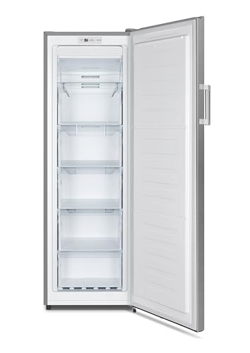 PKM Gefrierschrank GS212NFEIX | INOX | silbern | 194 Liter | Fast-Freeze | No Frost | Breite 56 cm | 5 Schubladen | 1 Gefrierklappe | Türanschlag wechselbar