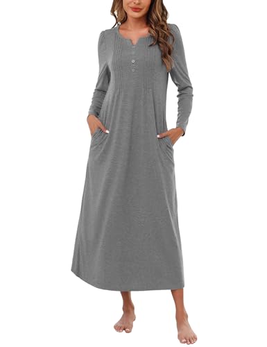 Marvmys Womans Nightgowns Plus Size Soft Cotton Lounge Old Lady Dress