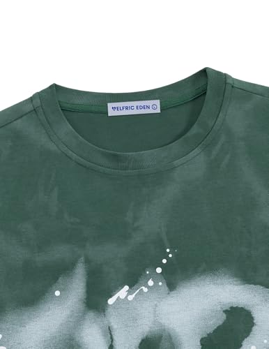 Image of Aelfric Eden Mens Graphic Tee Shirts Oversized Baggy Loose Cotton T-Shirt Streetwear Casual Summer Y2k Shirt