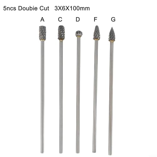 Set de 5 fresas rotativas de carburo sólido 100 mm doble corte miniatura 3