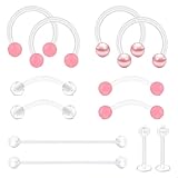 Plipdhy 12 Piezas Retenedores de Piercing,para Nariz,Labio,Tabique,Ceja,Lengua,Piercing Industrial,Acrílico para Joyería Quirúrgica