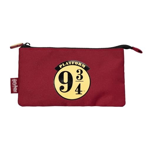 Grupo Erik Mäppchen Harry Potter Gleis 9 3/4 Federmappe 3fach - Stift Etui Schule - Federmäppchen Mädchen Schlampermäppchen Jungen - Offizieller Disney Merch