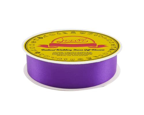 Image of Double Face Purple Satin Ribbon 7 /8 inch X 25 Yards Polyester Purple Ribbon for Gift Wrapping Very Suitable for Weddings Party Invitation Decorations and More