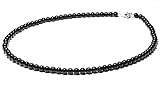 [神戸宝光堂] AA 麗しく光る6mmブラックトルマリン ネックレス マチネ 【50cm/60cm】【留め金具合金ロジウムコート・ニューホック使用、便利！】 (50cm)