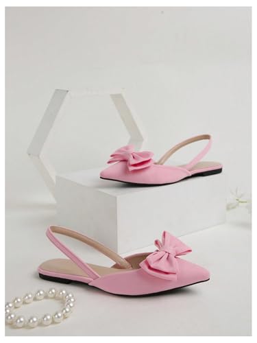Image of Verdusa Women's Bow Pointed Toe Flat Shoes Slingback Flats Dress Shoes