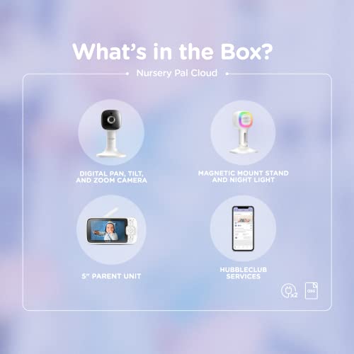 Hubble Connected Nursery Pal Cloud 5" Smart Hd Baby Monitor With Camera And Audio, Room Temperature Sensor, Digital Pan Tilt Zoom, 2-Way Talk, Night Vision, Wifi Baby Camera With 7-Colour Night Light #TOP7