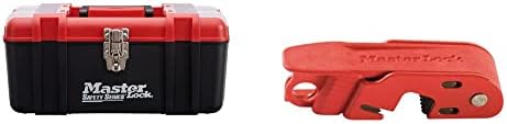 Master Lock 1457E410KA Lockout Tagout Group Lockout Kit & 493B Lockout Tagout Circuit Breaker Lockout, Standard Single and Double Toggles