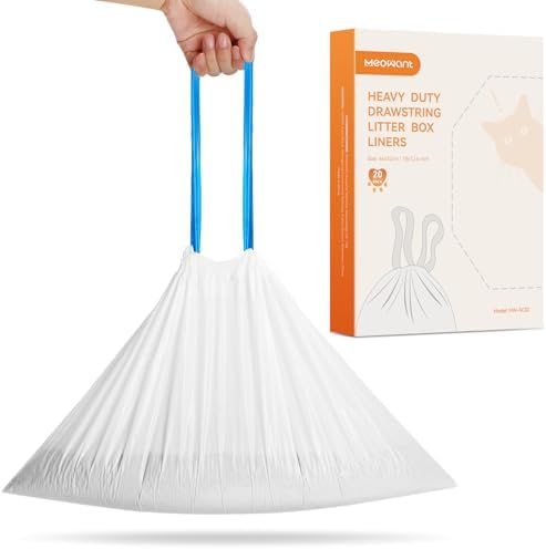 MeoWant Cat Litter Box Liners, Drawstring Receptacles Bags Thicke...