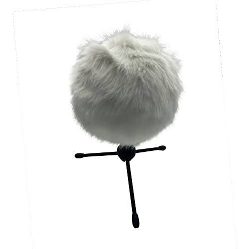 Microphone Pop Filter Wind Muff For Blue Snowball Ice Deadcat Furry Windscreen Wind Cover For Blue Snowbal (White)