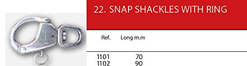 Nautos Forged SNAP Shackle with PIN - Stainless Steel 316 (70 mm - 2 3/4