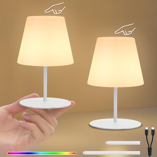 Image of uuffoo 2 Pcs Mini Touch Shower Lamps Waterproof with 2-Step Warm White