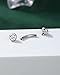 COCHARM Cute Titanium Rook Earrings 16g Silver Surgical Steel Rook Piercing Jewelry 8mm Vertical Labret Lip Stud Threaded Screw on Dainty Rook Bar Nickel Free