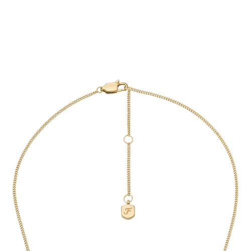 Image of Fossil Women's Gold-Tone Stainless Steel Pendant Chain Necklace for Women