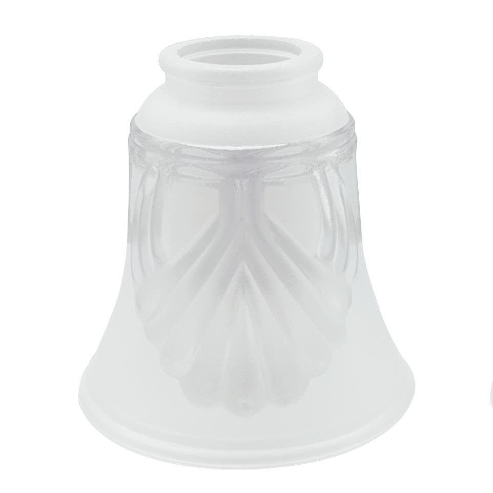 Image of Aspen Creative 23060-4A Transitional Clear & Sandblasted Bell Shape Ceiling Fan Glass Shade.2-1 /8 inchFitter.Size:4-5 /8 inchD x 4-7 /8 inchH.4Pcs /Pack