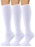 COTTON DAY Women's Soft Combed Cotton Knee High Long Calf Dress Socks Seamless Toe Shoe Size 6-9 White