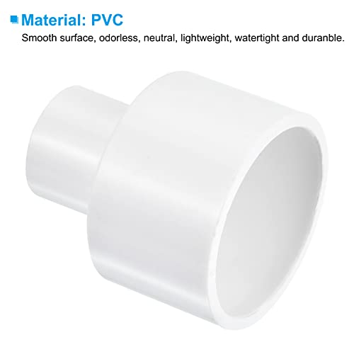 PATIKIL PVC Reducer Pipe Fitting 40mm to 20mm ID, 5 Pack Straight Coupling Adapter Connector, White - Image 4