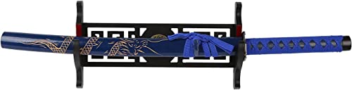 Support mural Katana bois noir avec velours pour sabre samouraï