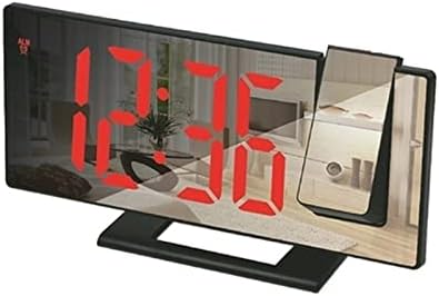 Led Digital Projection Alarm Clock for Bedroom Projection On Ceiling Electronic Time Projector Dual Loud Bedside Mute Clock-Green on Black