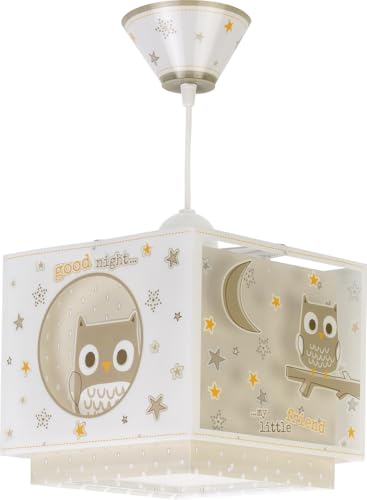 Lámpara colgante Good Night Búho para dulces sueños infantiles