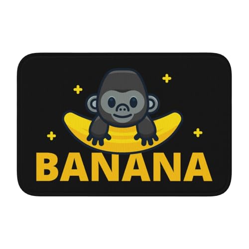 玄関マット バナナ ゴリラ 猿柄 バスマット 室内 屋外 足拭きマット カーペット おしゃれ 北欧 滑り止め付き 洗える ベットルーム 浴室 台所 寝室 業務用 家庭用 40×60cm