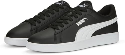 PUMA Tenis Smash 3.0 L para hombre, Negro/Negro/Blanco, 43 EU