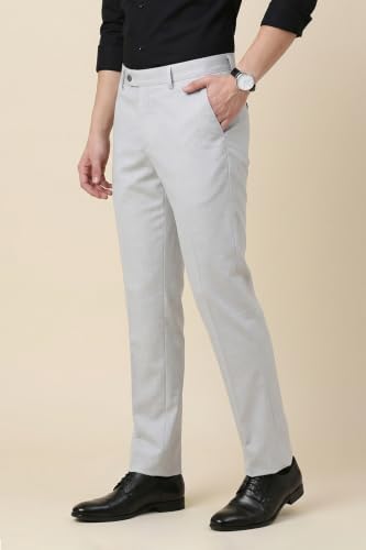 Image of Peter England Men Mid Rise Slim Fit Premium Flat Front Formal Trouser