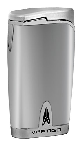 NEW VERTIGO by LOTUS TWISTER FOUR WIND RESISTANT TORCH FLAMES CIGAR/CIGARETTE LIGHTER WITH CIGAR PUNCH - CHROME