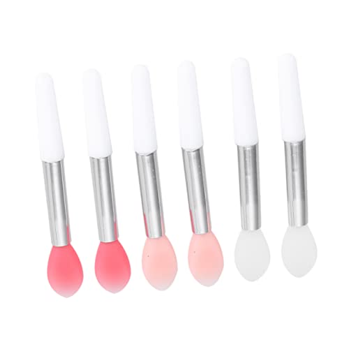 WOFASHPURET 6Pcs Silicone Lip Brush Multifunctional Makeup Tool Kit for Lips Translucent Flesh Pink Watermelon Red for Home Professional Use Reusable Applicators