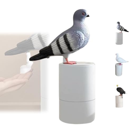 Bird Poop Soap Dispenser: Funny Automatic Foaming Soap Dispenser Touchless Automatic Bird Soap Dispenser Unique Bathroom & Kitchen Gift Pigeon Design Refillable (Gray)