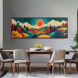 Peinture de forêt rétro en grand format pour rompre la monotonie de vos murs blancs